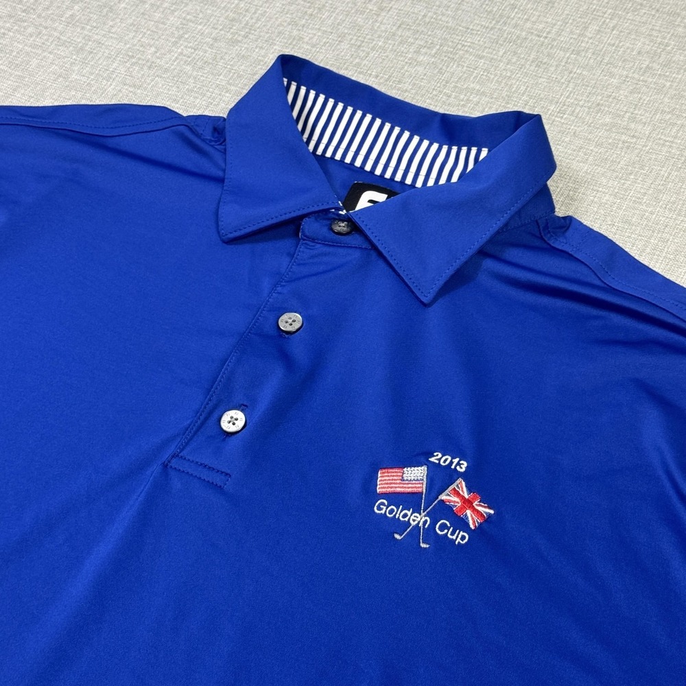 FootJoy Polo Shirt Mens‎ XL Blue Short Sleeve Collared Golf Embroidered